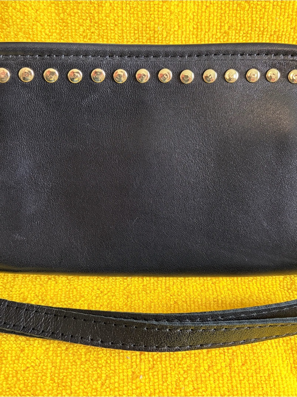 Persaman New York Leona Studded Leather wallet, Black